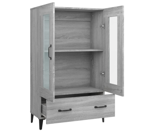 Aparador alto de madera contrachapada gris Sonoma 70x31x115 cm