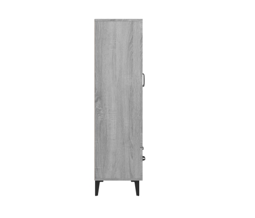 Aparador alto de madera contrachapada gris Sonoma 70x31x115 cm