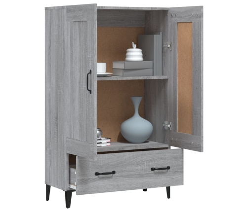 Aparador alto de madera contrachapada gris Sonoma 70x31x115 cm