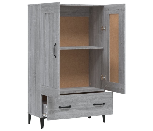 Aparador alto de madera contrachapada gris Sonoma 70x31x115 cm