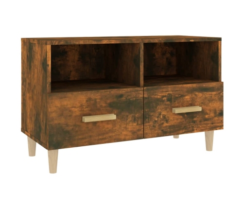 Mueble para TV madera contrachapada roble ahumado 80x36x50 cm