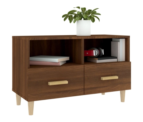 Mueble para TV madera contrachapada roble marrón 80x36x50 cm