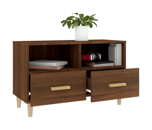 Mueble para TV madera contrachapada roble marrón 80x36x50 cm