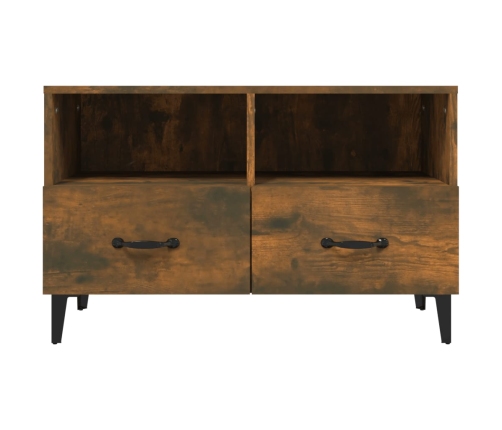 Mueble para TV madera contrachapada roble ahumado 80x36x50 cm