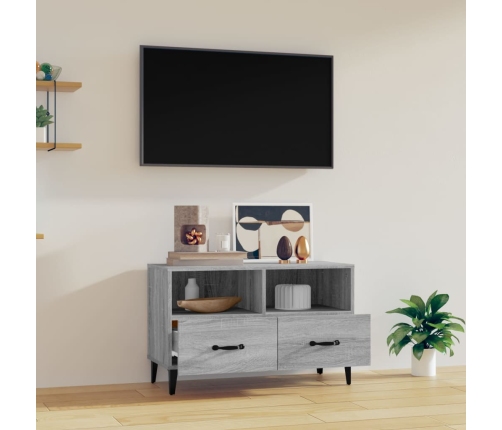 Mueble para TV madera contrachapada gris Sonoma 80x30x30 cm