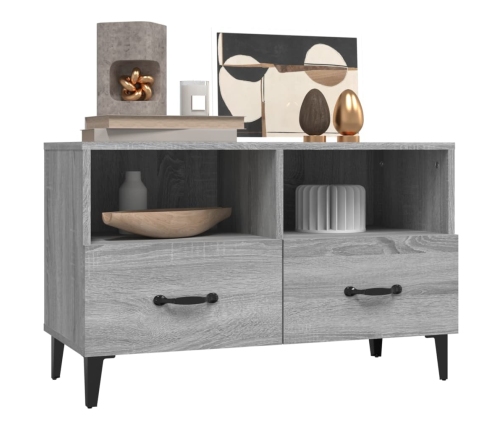 Mueble para TV madera contrachapada gris Sonoma 80x30x30 cm