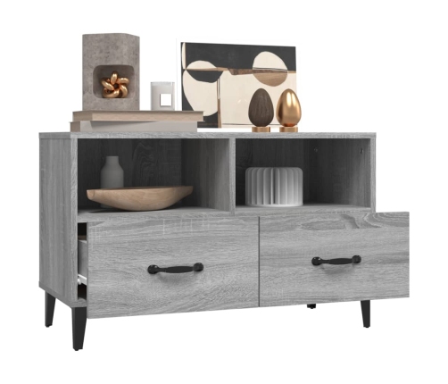 Mueble para TV madera contrachapada gris Sonoma 80x30x30 cm