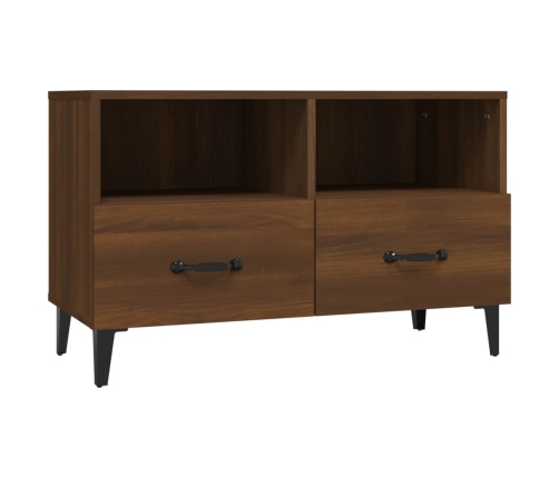 Mueble para TV madera contrachapada roble marrón 80x36x50 cm