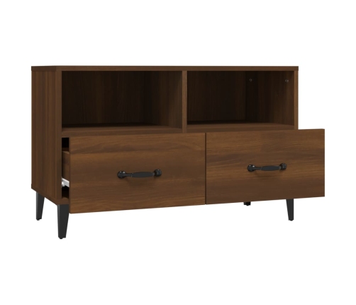 Mueble para TV madera contrachapada roble marrón 80x36x50 cm