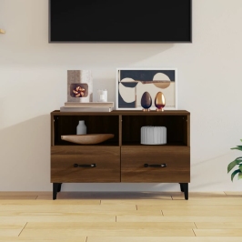 Mueble para TV madera contrachapada roble marrón 80x36x50 cm