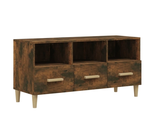 Mueble de TV madera contrachapada roble ahumado 102x36x50 cm