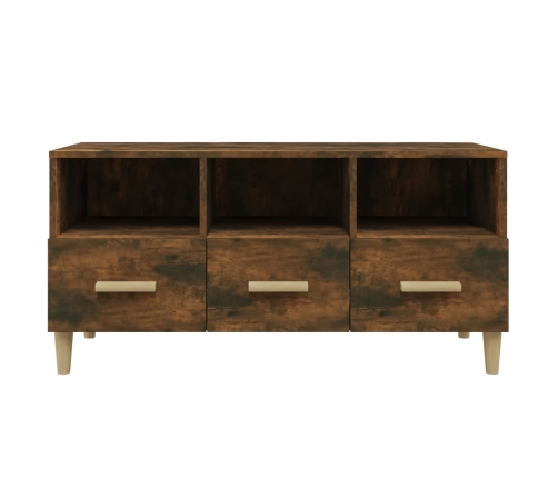 Mueble de TV madera contrachapada roble ahumado 102x36x50 cm