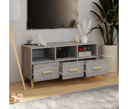 vidaXL Mueble para TV madera contrachapada gris Sonoma 102x36x50 cm