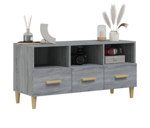 vidaXL Mueble para TV madera contrachapada gris Sonoma 102x36x50 cm