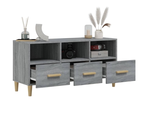 vidaXL Mueble para TV madera contrachapada gris Sonoma 102x36x50 cm