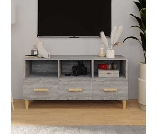 vidaXL Mueble para TV madera contrachapada gris Sonoma 102x36x50 cm