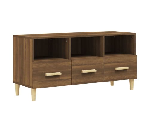 Mueble para TV madera contrachapada roble marrón 102x36x50 cm