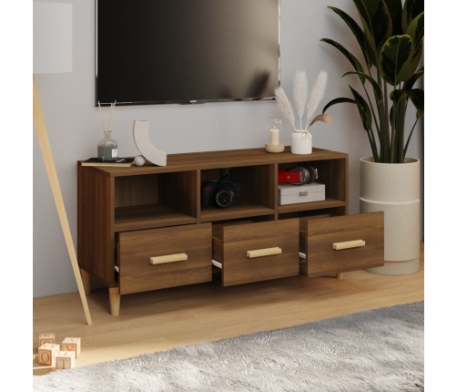 Mueble para TV madera contrachapada roble marrón 102x36x50 cm