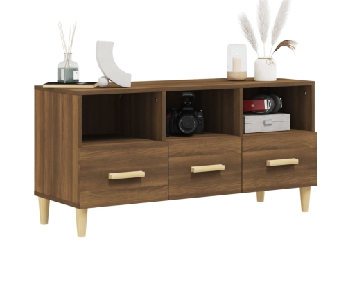 Mueble para TV madera contrachapada roble marrón 102x36x50 cm