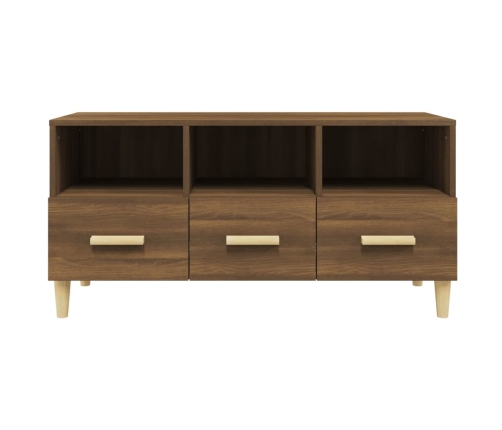 Mueble para TV madera contrachapada roble marrón 102x36x50 cm