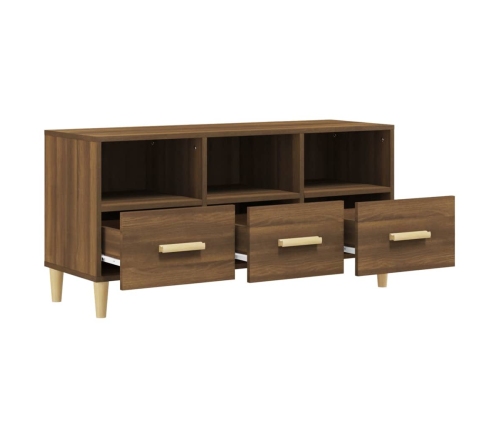 Mueble para TV madera contrachapada roble marrón 102x36x50 cm