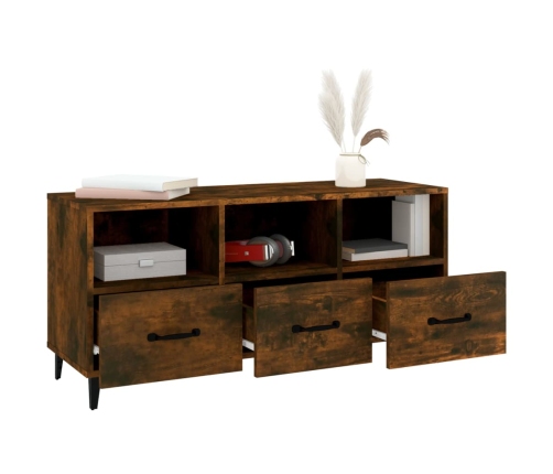 Mueble para TV madera contrachapada roble ahumado 102x35x50 cm