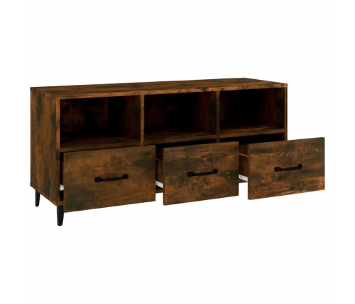 Mueble para TV madera contrachapada roble ahumado 102x35x50 cm