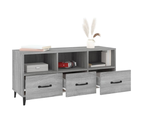 Mueble de TV madera contrachapada gris Sonoma 102x35x50 cm