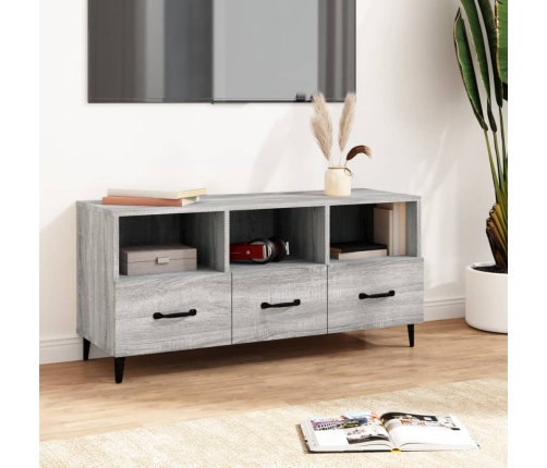 Mueble de TV madera contrachapada gris Sonoma 102x35x50 cm