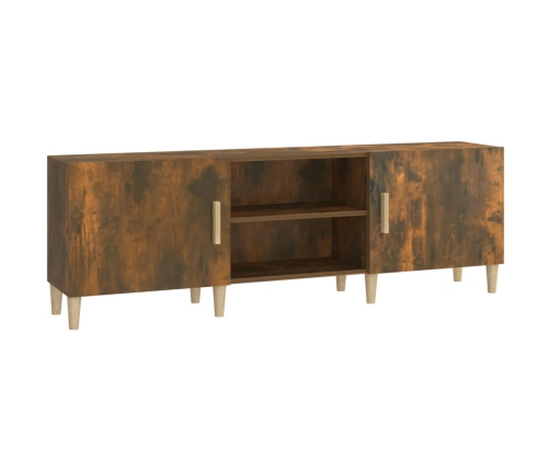 Mueble de TV madera contrachapada roble ahumado 150x30x30 cm