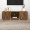 Mueble de TV madera contrachapada roble ahumado 150x30x30 cm