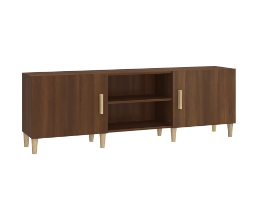 Mueble de TV madera contrachapada marrón roble 150x30x50 cm