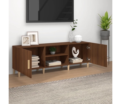 Mueble de TV madera contrachapada marrón roble 150x30x50 cm