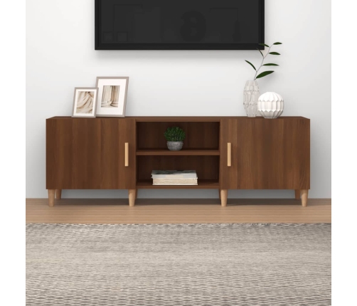 Mueble de TV madera contrachapada marrón roble 150x30x50 cm