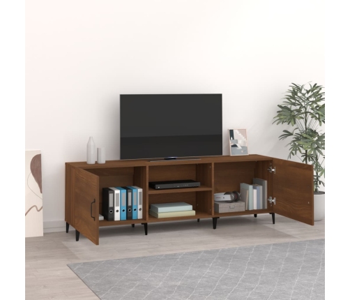 Mueble de TV madera de ingeniería roble marrón 150x30x50 cm