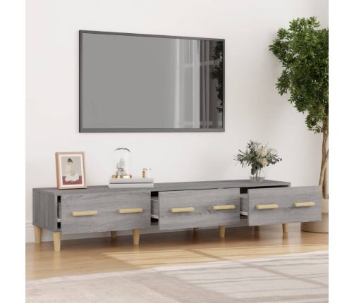 Mueble para TV madera contrachapada gris Sonoma 150x34,5x30 cm