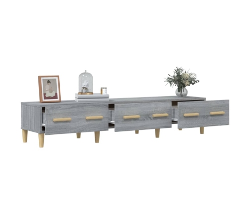 Mueble para TV madera contrachapada gris Sonoma 150x34,5x30 cm