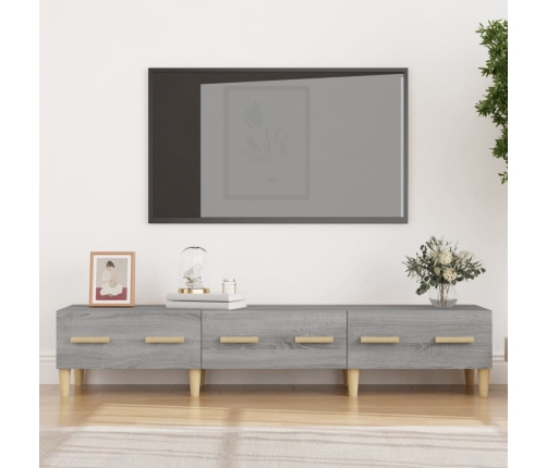 Mueble para TV madera contrachapada gris Sonoma 150x34,5x30 cm