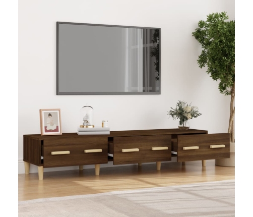 Mueble de TV madera contrachapada roble ahumado 150x34,5x30 cm