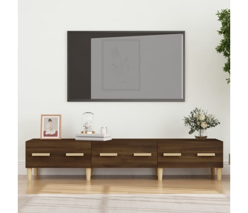 Mueble de TV madera contrachapada roble ahumado 150x34,5x30 cm