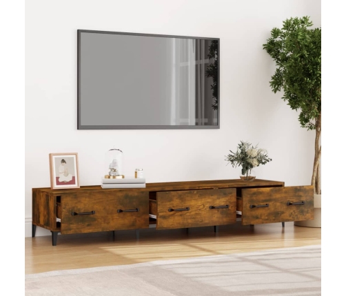 Mueble de TV madera contrachapada roble ahumado 150x34,5x30 cm