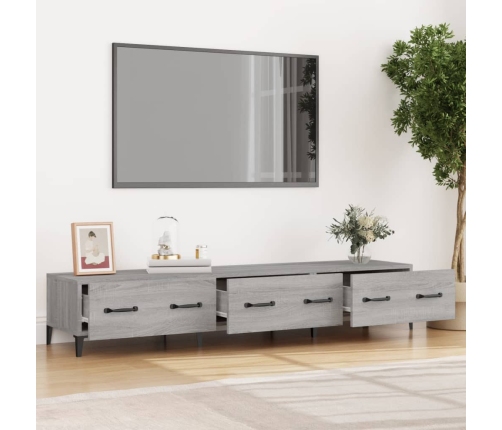 Mueble para TV madera contrachapada gris Sonoma 150x34,5x30 cm