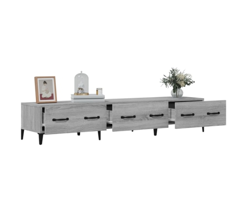 Mueble para TV madera contrachapada gris Sonoma 150x34,5x30 cm