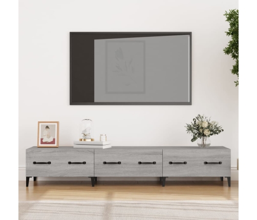 Mueble para TV madera contrachapada gris Sonoma 150x34,5x30 cm