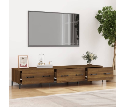 Mueble de TV madera contrachapada roble ahumado 150x34,5x30 cm