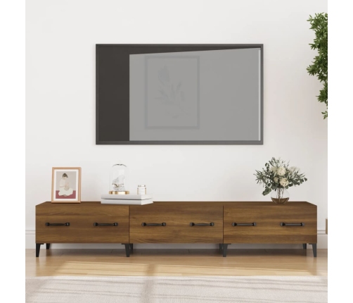 Mueble de TV madera contrachapada roble ahumado 150x34,5x30 cm