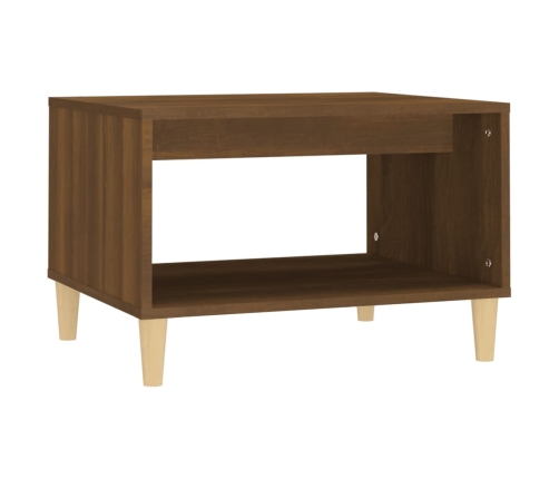 Mesa de centro madera contrachapada marrón roble 60x50x40 cm