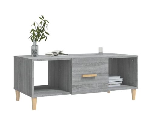 Mesa de centro madera contrachapada gris Sonoma 102x50x40 cm