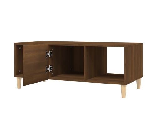 Mesa de centro madera contrachapada roble marrón 102x50x40 cm