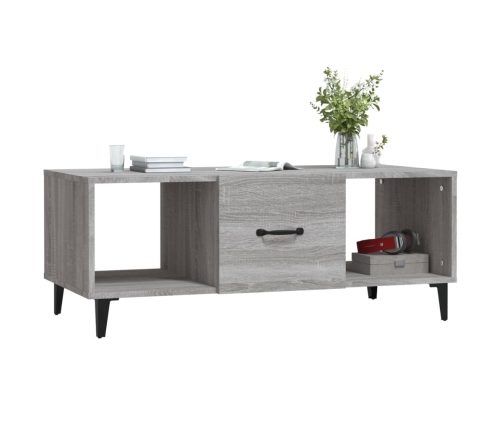 Mesa de centro madera contrachapada gris Sonoma 102x50x40 cm